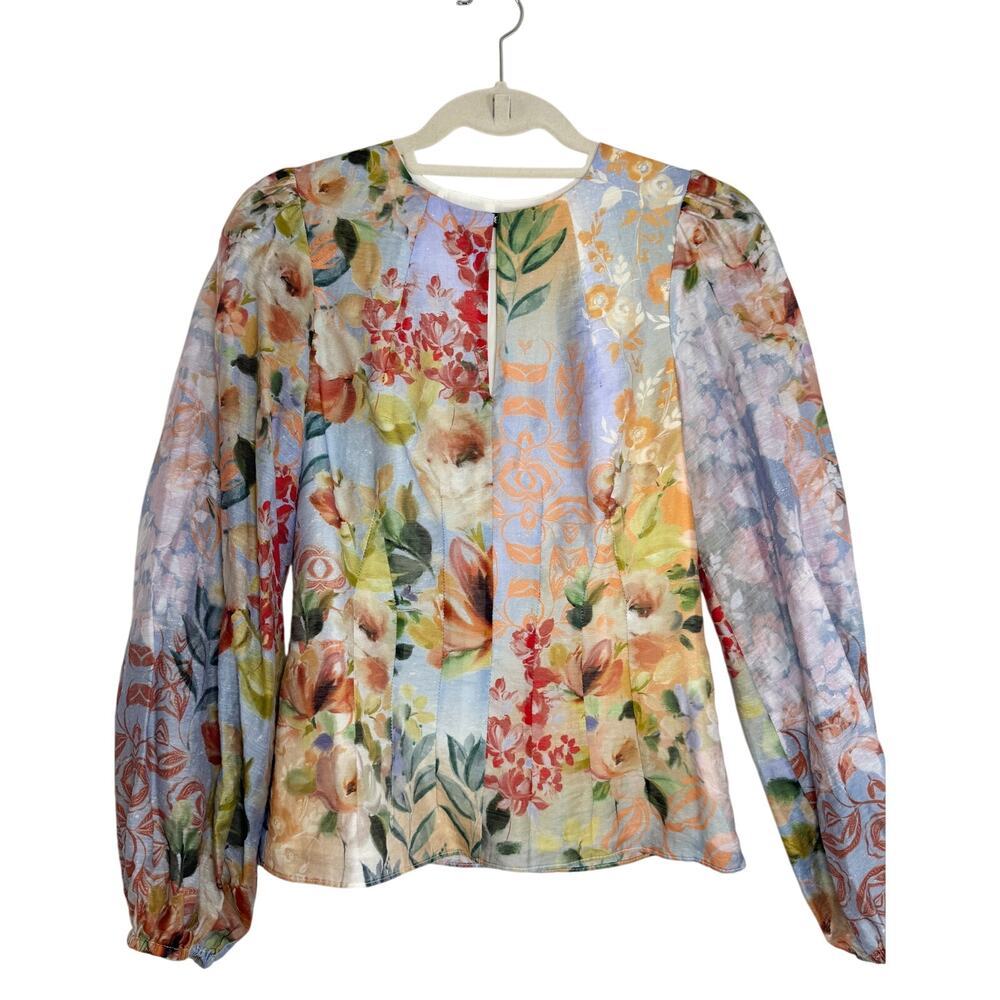 Portmans Multicolored Floral Print Long Sleeve Blouse